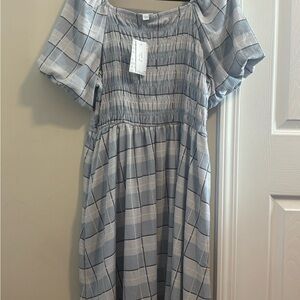 LuLaRoe Gray Plaid Midi Dress